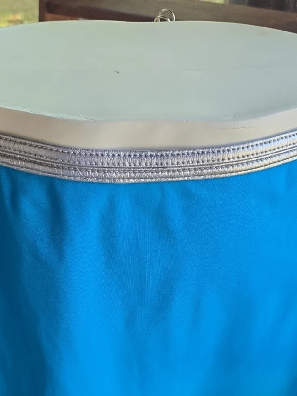 Gottex Turquoise Metallic Silver Waistband Mini Skirt Size Extra Large